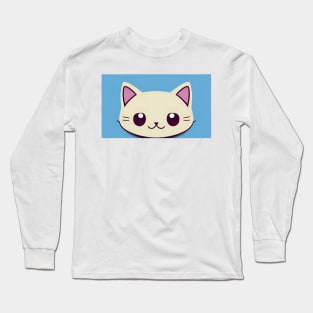 Cartoon cat character icon logo Long Sleeve T-Shirt